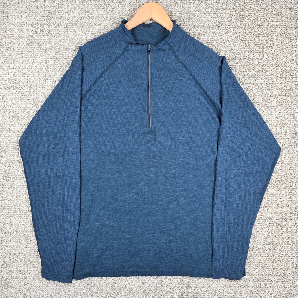 Lululemon Metal Vent Tech 1/2 Zip Pullover Blue Heather Mens XXL Long Sleeve